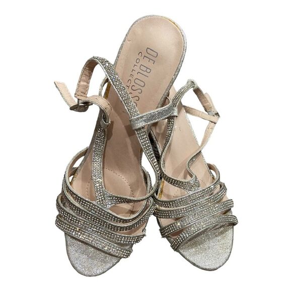 De Blossom Collection Shoes - De Blossom Collection Size 6 Silver Sparkly Heels
